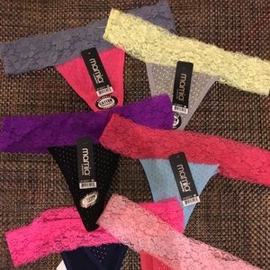 NWT Lot of 6 pr cotton & lace thongs/ underwear S
